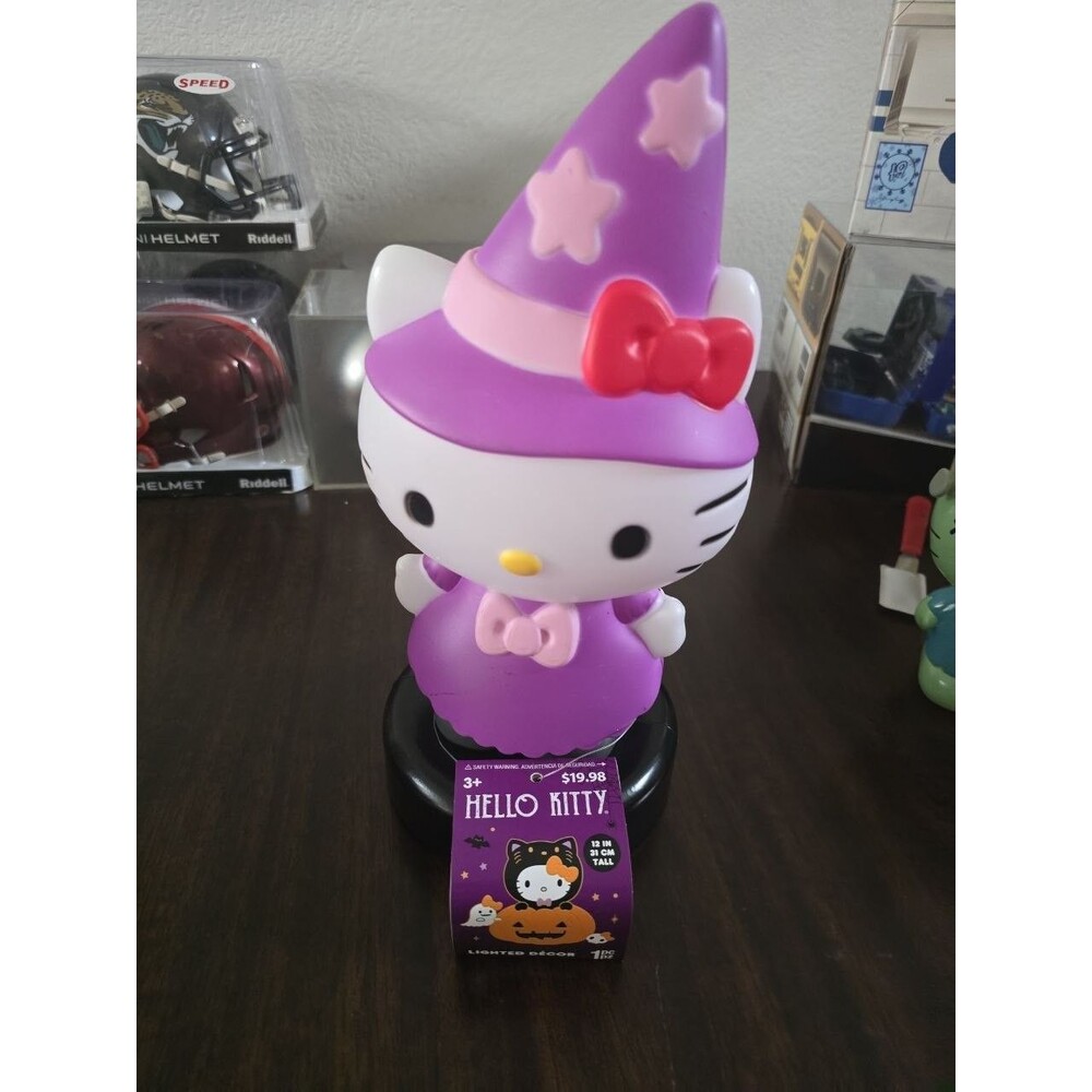 Hello Kitty Witch Lighted Decor 12 in Purple Halloween Light Up Sanrio New